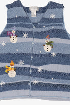 Vintage Blue Tribeca Studio Snowmen Ugly Christmas Vest (1990s)