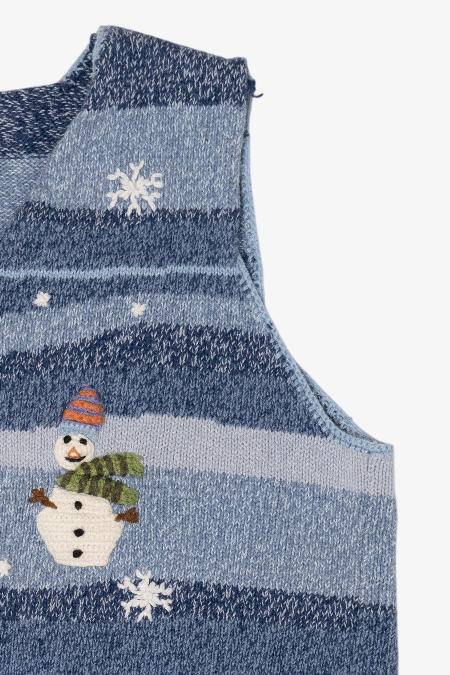 Vintage Blue Tribeca Studio Snowmen Ugly Christmas Vest (1990s)