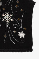 Vintage Black Reference Point Snowflakes Ugly Christmas Vest (1990s)