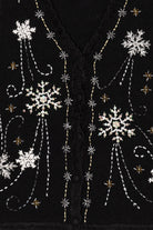 Vintage Black Reference Point Snowflakes Ugly Christmas Vest (1990s)