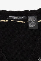 Vintage Black Reference Point Snowflakes Ugly Christmas Vest (1990s)
