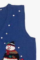 Vintage Blue Snowmen Ugly Christmas Vest (1990s)