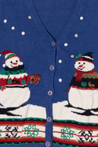 Vintage Blue Snowmen Ugly Christmas Vest (1990s)