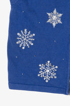 Vintage Blue Merry & Bright Snowflakes Ugly Christmas Vest (2000s)