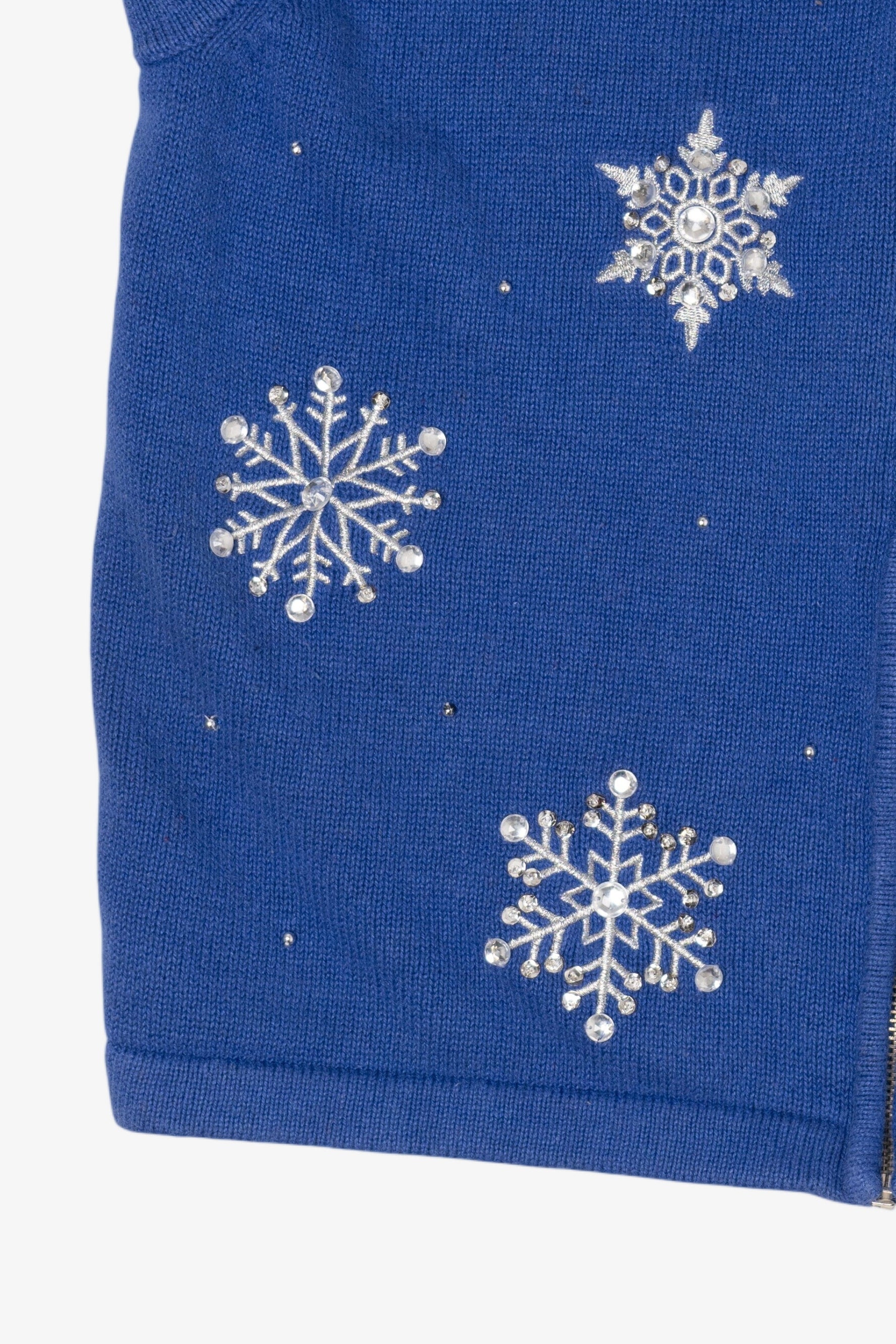 Vintage Blue Merry & Bright Snowflakes Ugly Christmas Vest (2000s)
