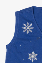 Vintage Blue Merry & Bright Snowflakes Ugly Christmas Vest (2000s)