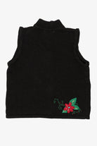 Vintage Black Poinsettias Ugly Christmas Vest (2000s)