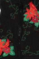 Vintage Black Poinsettias Ugly Christmas Vest (2000s)
