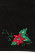 Vintage Black Poinsettias Ugly Christmas Vest (2000s)
