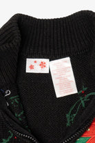 Vintage Black Poinsettias Ugly Christmas Vest (2000s)