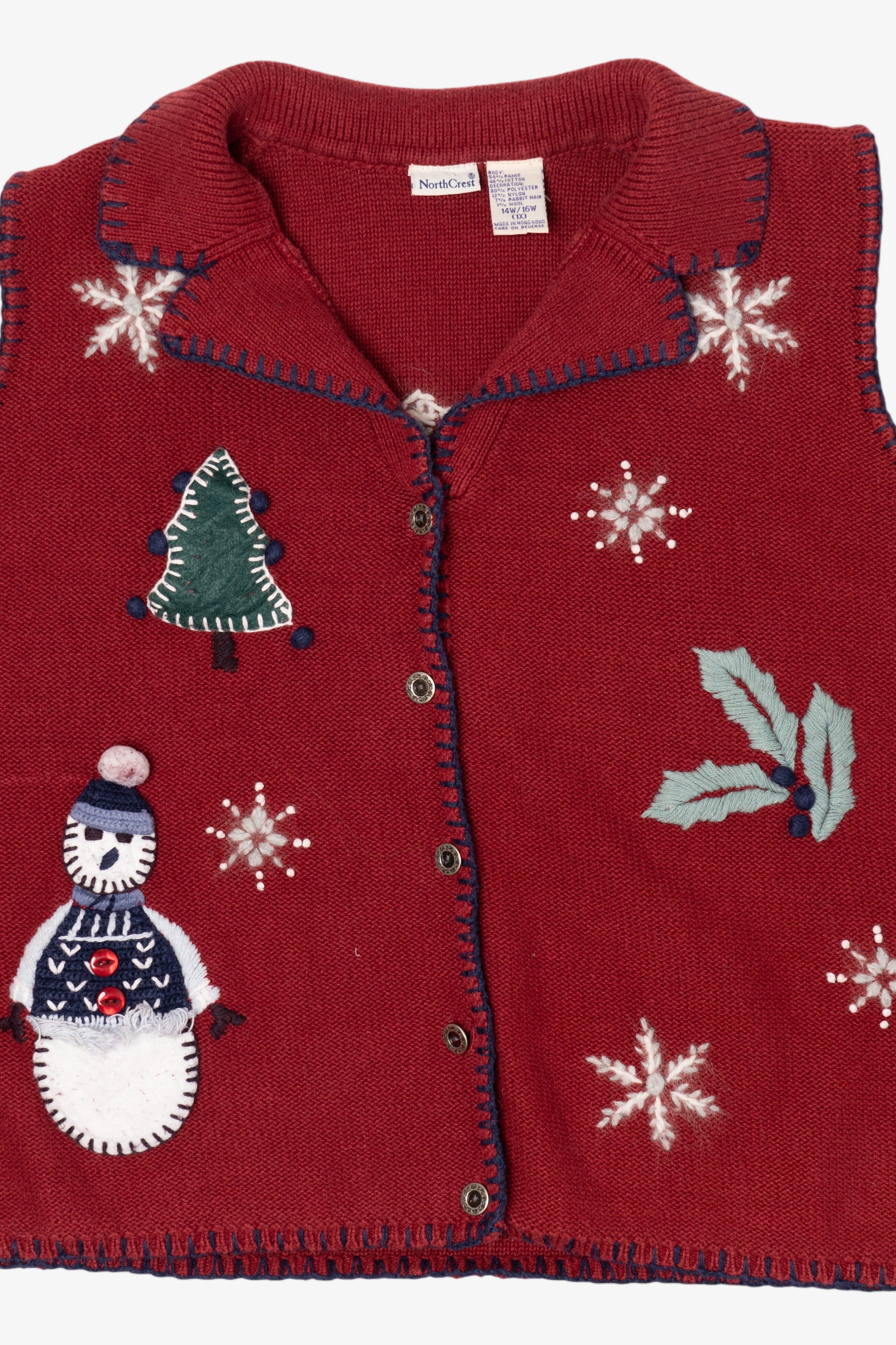 Vintage Red Northcrest Ugly Christmas Vest (1990s)