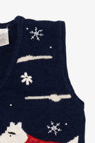 Vintage Navy Blue Bobbie Brooks Dogs Ugly Christmas Vest (1990s)
