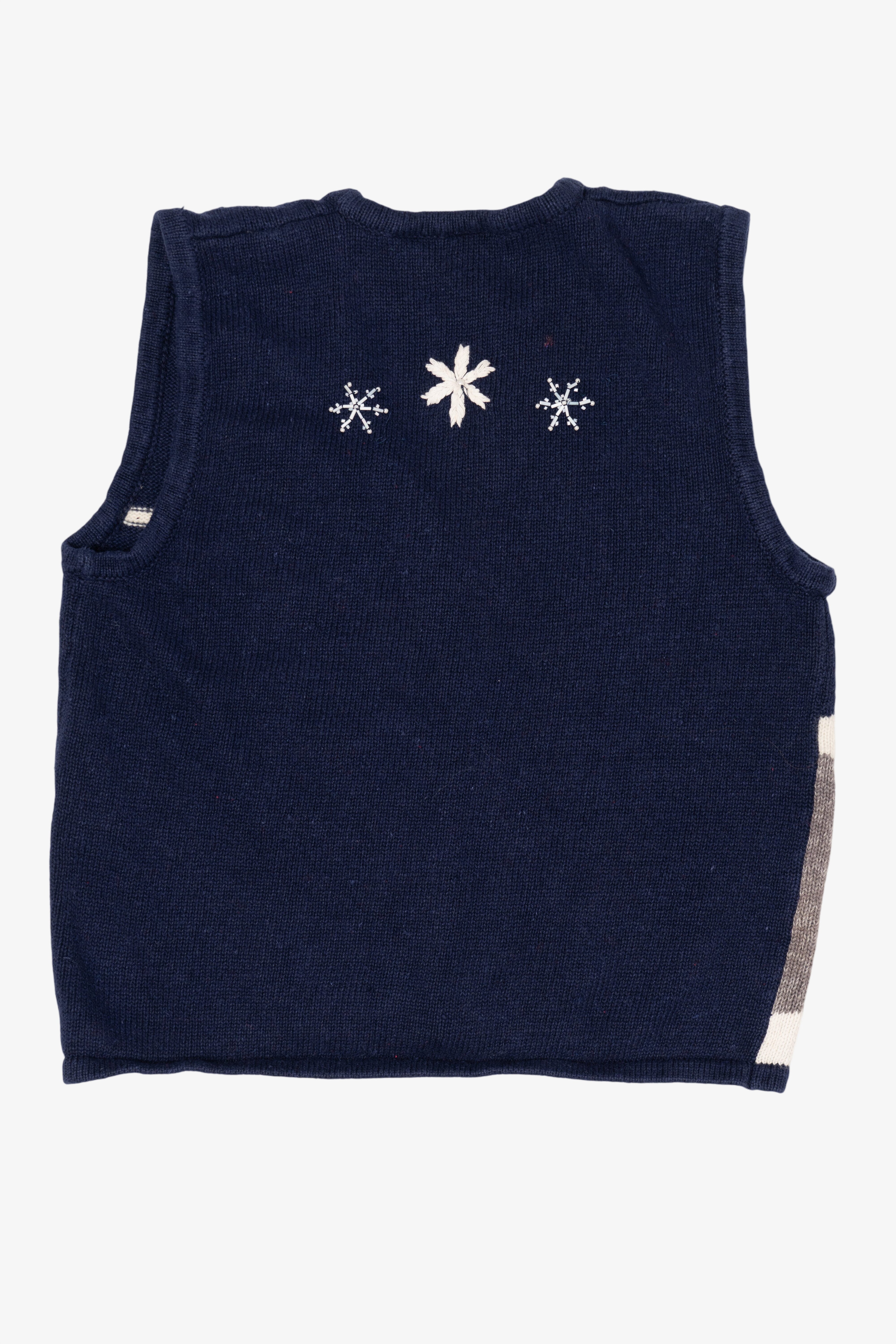 Vintage Navy Blue Bobbie Brooks Dogs Ugly Christmas Vest (1990s)