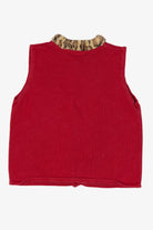Vintage Red Crystal Kobe Snowmen Ugly Christmas Vest (1990s)