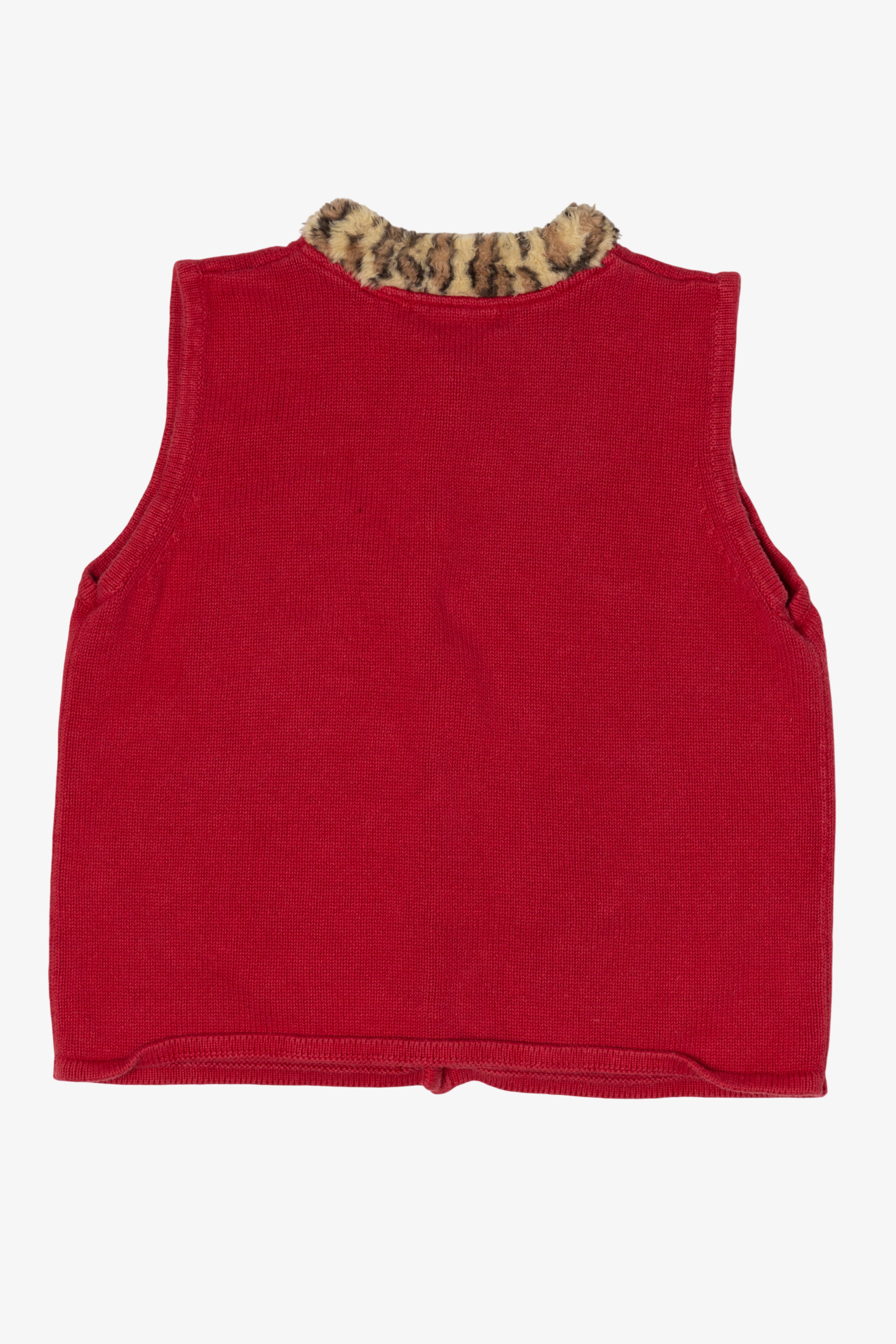 Vintage Red Crystal Kobe Snowmen Ugly Christmas Vest (1990s)