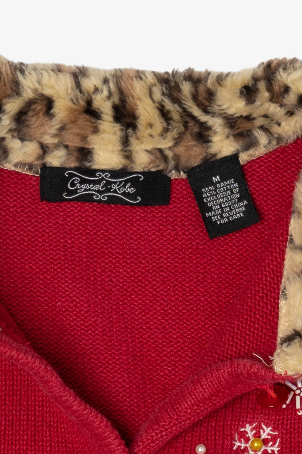 Vintage Red Crystal Kobe Snowmen Ugly Christmas Vest (1990s)