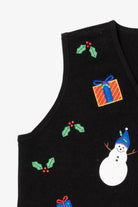 Vintage Black Croft & Barrow Snowmen Ugly Christmas Vest (1990s)