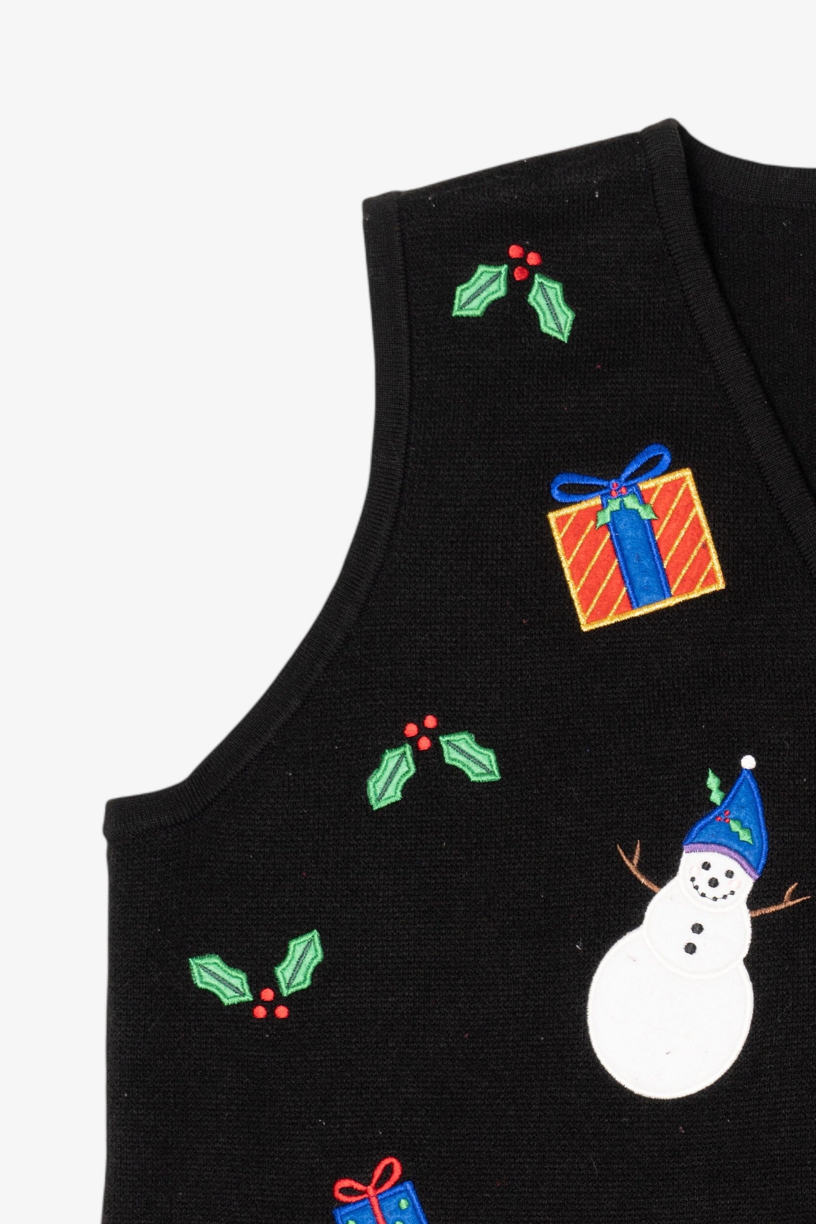 Vintage Black Croft & Barrow Snowmen Ugly Christmas Vest (1990s)