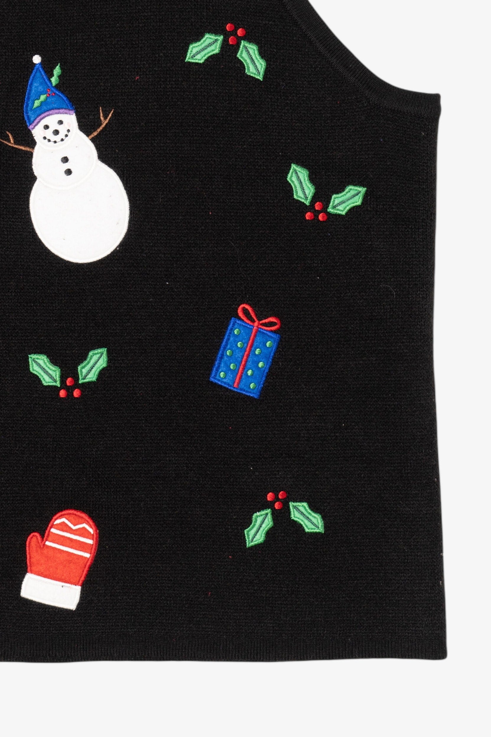 Vintage Black Croft & Barrow Snowmen Ugly Christmas Vest (1990s)