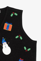 Vintage Black Croft & Barrow Snowmen Ugly Christmas Vest (1990s)
