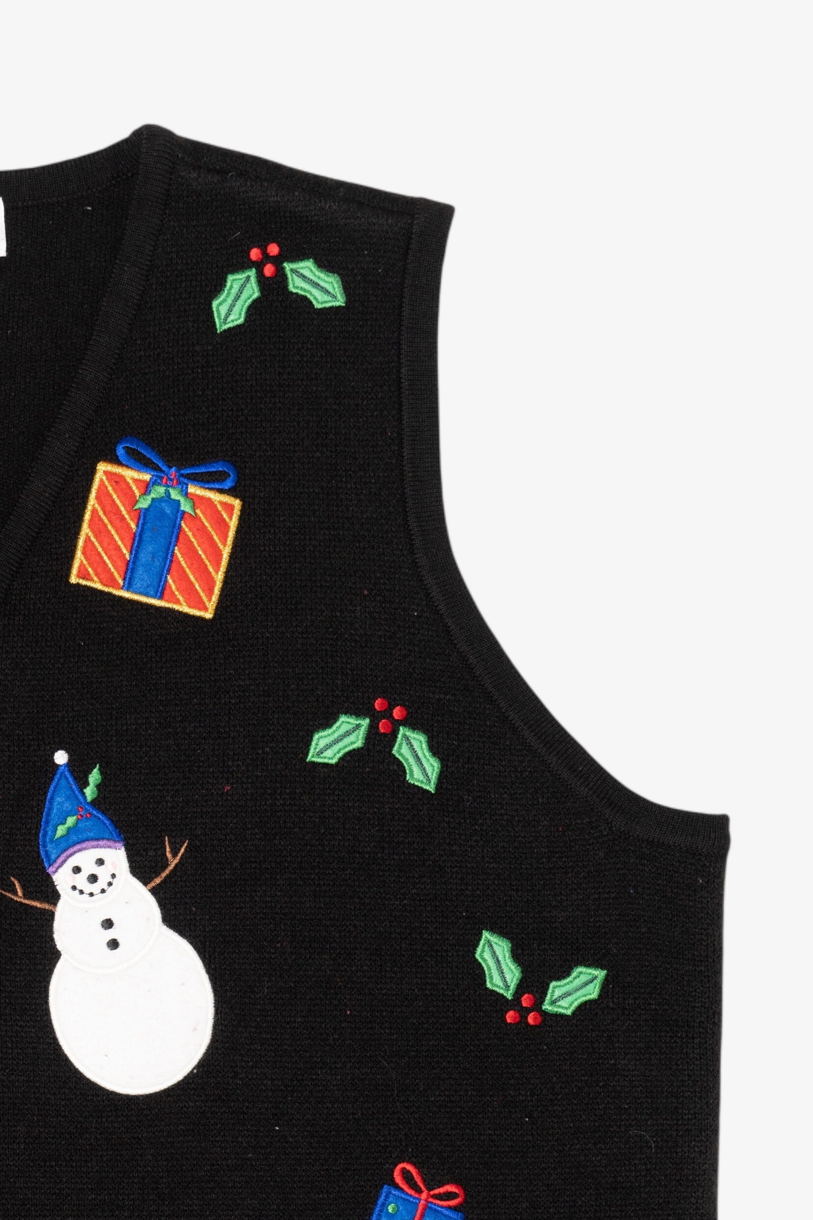 Vintage Black Croft & Barrow Snowmen Ugly Christmas Vest (1990s)
