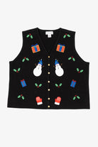 Vintage Black Croft & Barrow Snowmen Ugly Christmas Vest (1990s)