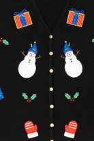 Vintage Black Croft & Barrow Snowmen Ugly Christmas Vest (1990s)
