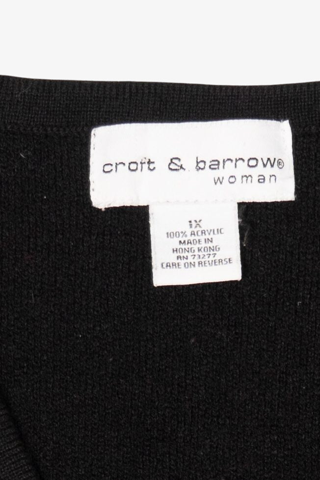 Vintage Black Croft & Barrow Snowmen Ugly Christmas Vest (1990s)