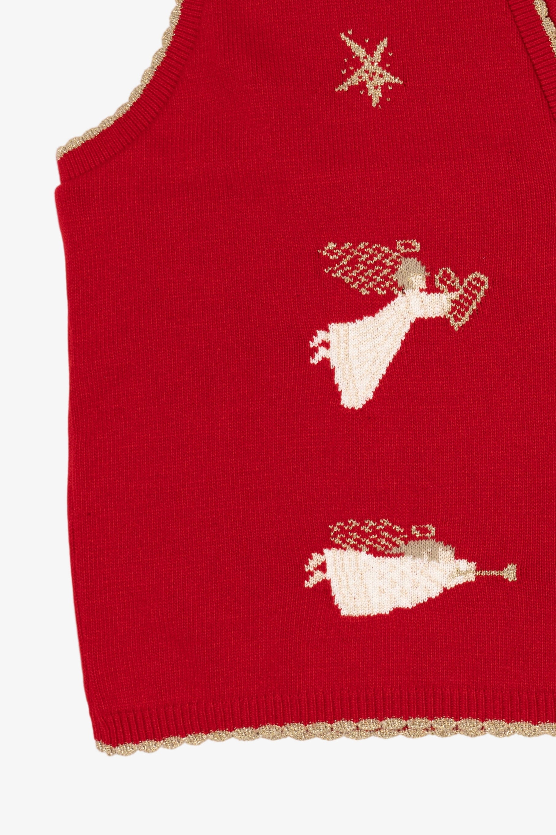 Vintage Red Southern Lady Angels Ugly Christmas Vest (1990s)
