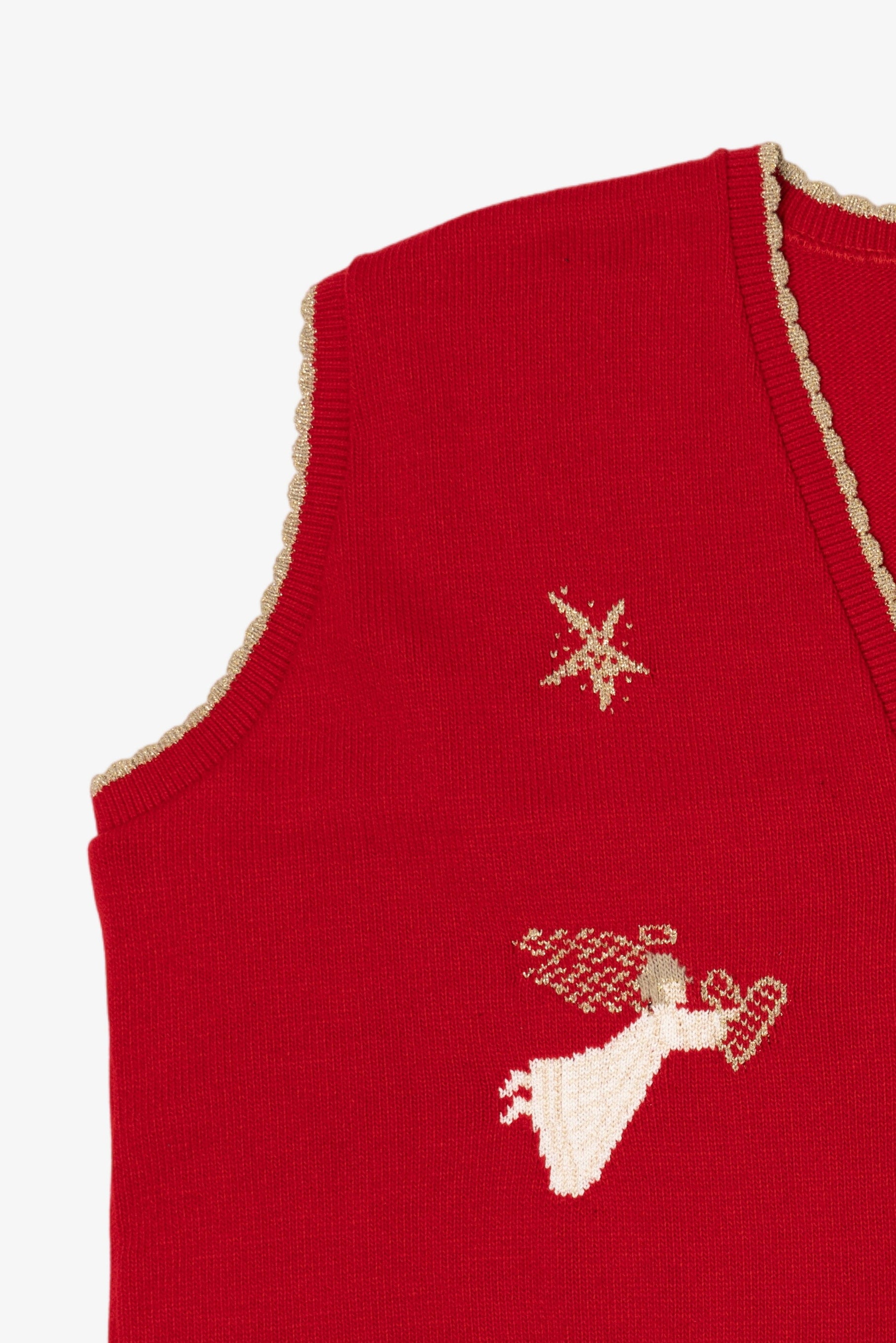 Vintage Red Southern Lady Angels Ugly Christmas Vest (1990s)