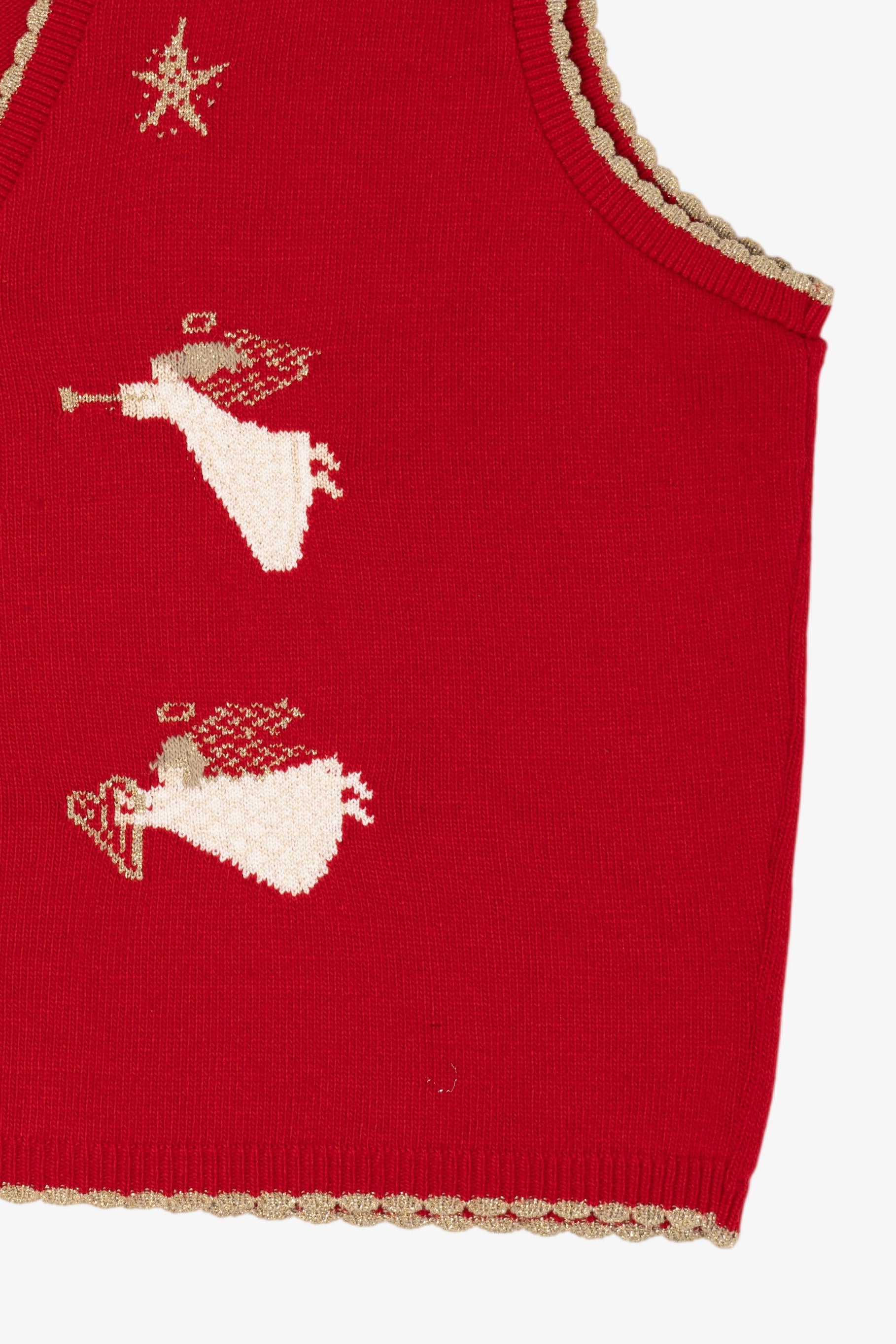 Vintage Red Southern Lady Angels Ugly Christmas Vest (1990s)