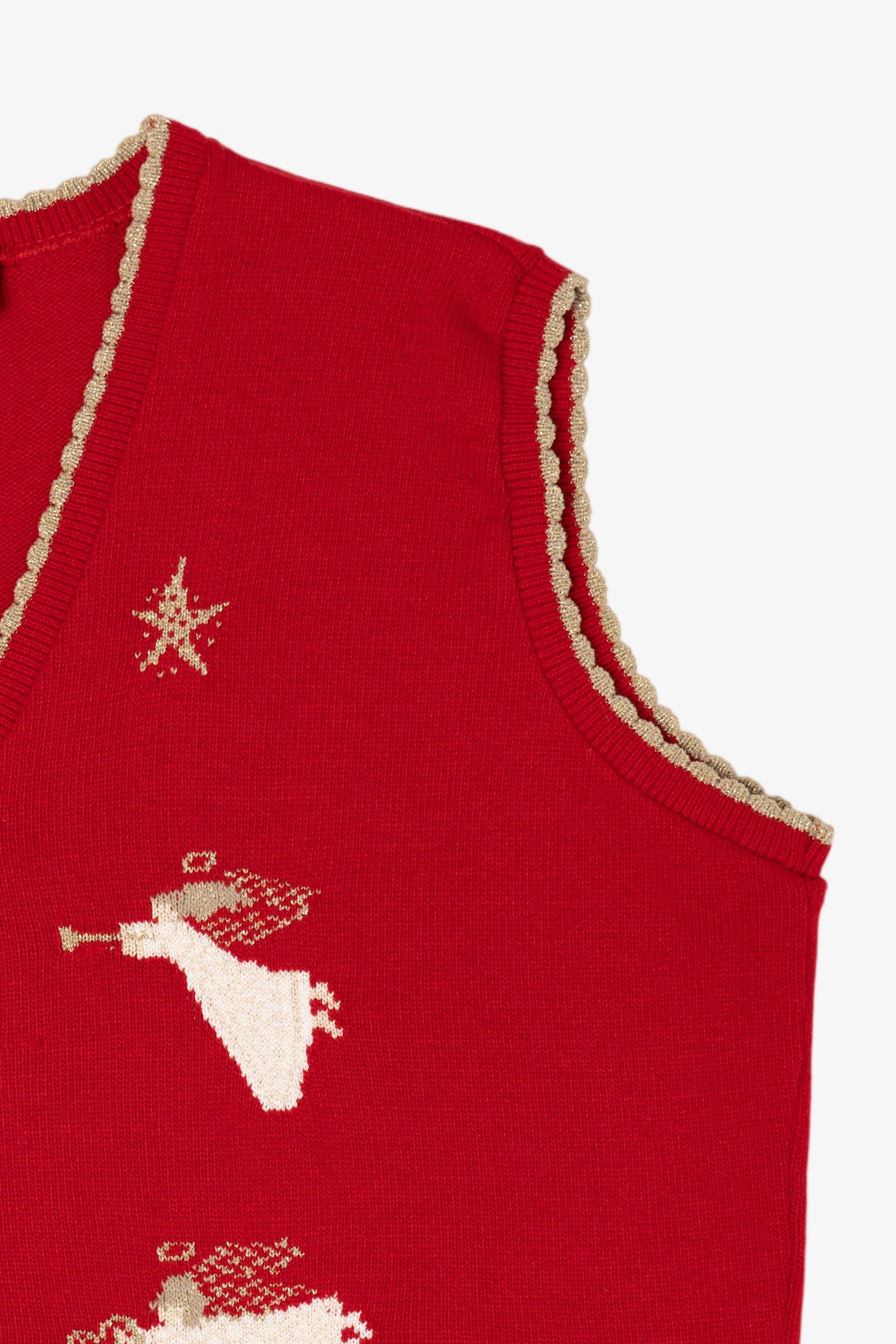 Vintage Red Southern Lady Angels Ugly Christmas Vest (1990s)