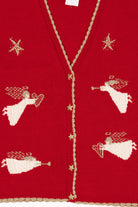 Vintage Red Southern Lady Angels Ugly Christmas Vest (1990s)