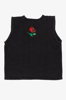 Vintage Black Poinsettias Ugly Christmas Vest (1990s)