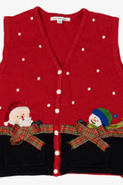 Vintage Red Mercer Street Studio Santa Ugly Christmas Vest (1990s)