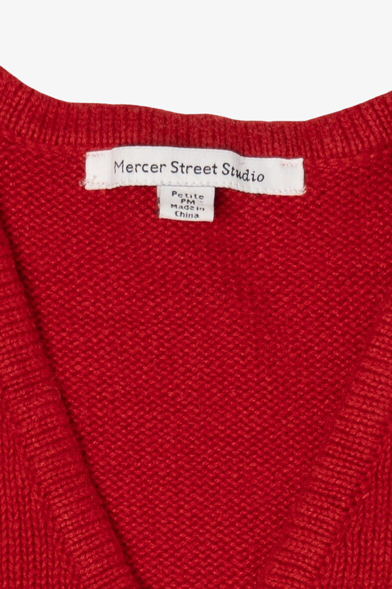 Vintage Red Mercer Street Studio Santa Ugly Christmas Vest (1990s)