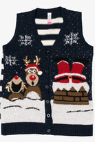Navy Blue No Boundaries Santa Ugly Christmas Vest (2010s)