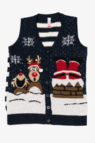 Navy Blue No Boundaries Santa Ugly Christmas Vest (2010s)