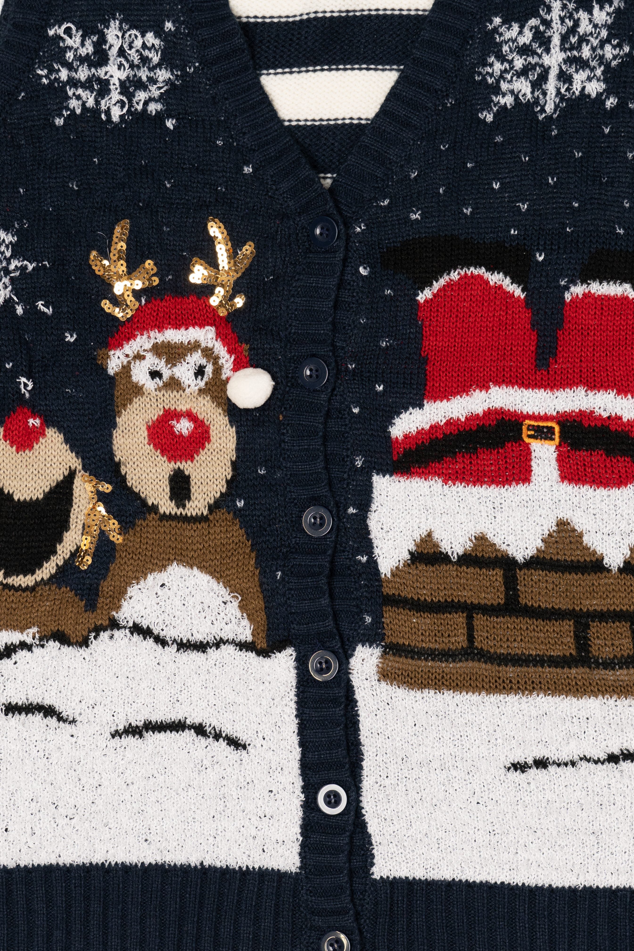 Navy Blue No Boundaries Santa Ugly Christmas Vest (2010s)