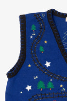 Vintage Blue Bobbie Brooks Santa Train Ugly Christmas Vest (2000s)