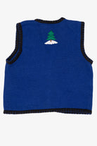 Vintage Blue Bobbie Brooks Santa Train Ugly Christmas Vest (2000s)