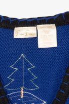 Vintage Blue Bobbie Brooks Santa Train Ugly Christmas Vest (2000s)