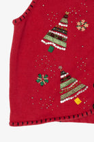 Vintage Red Studio Joy Trees Ugly Christmas Vest (1990s)