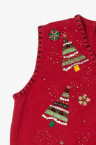 Vintage Red Studio Joy Trees Ugly Christmas Vest (1990s)