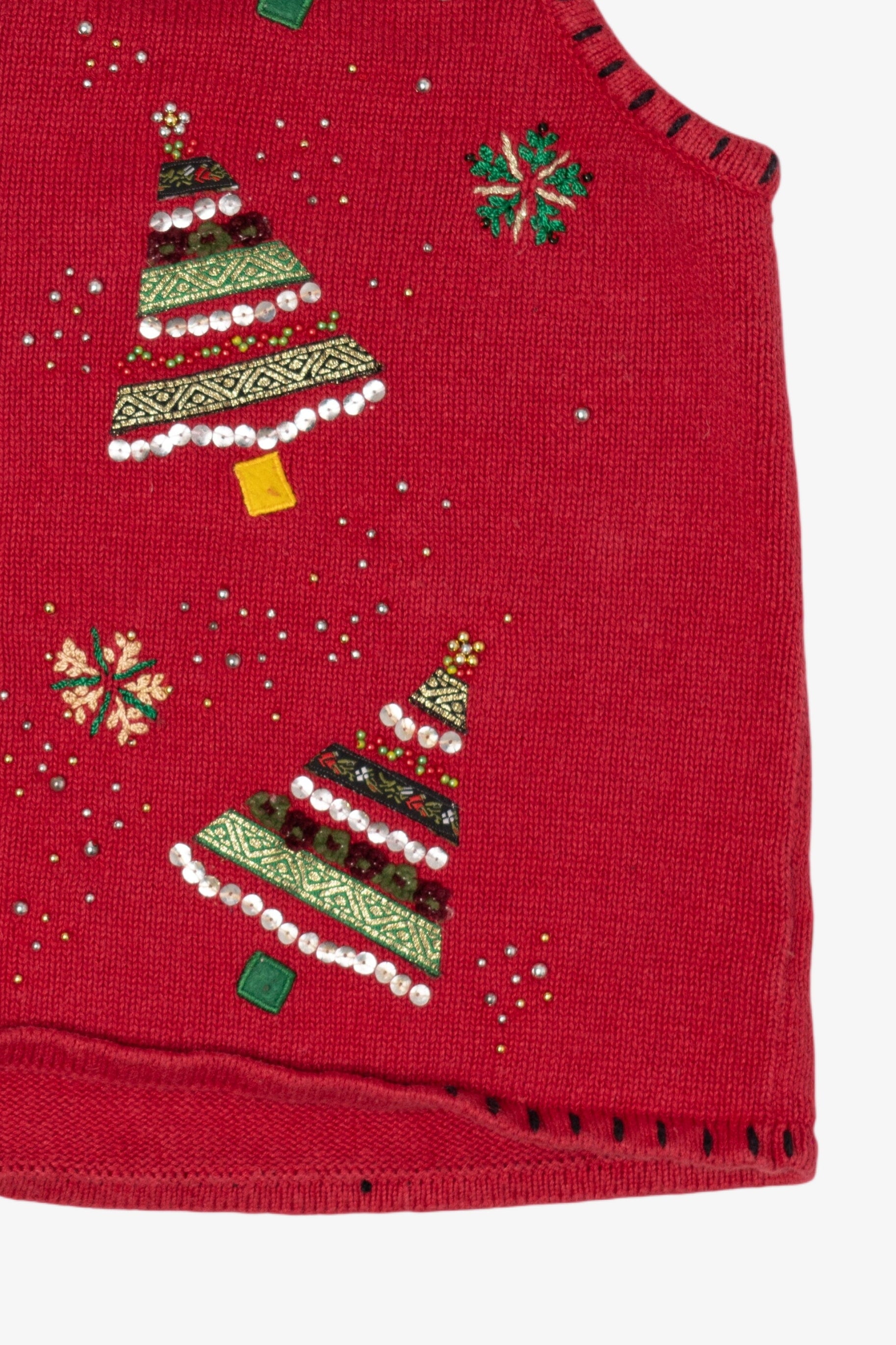 Vintage Red Studio Joy Trees Ugly Christmas Vest (1990s)