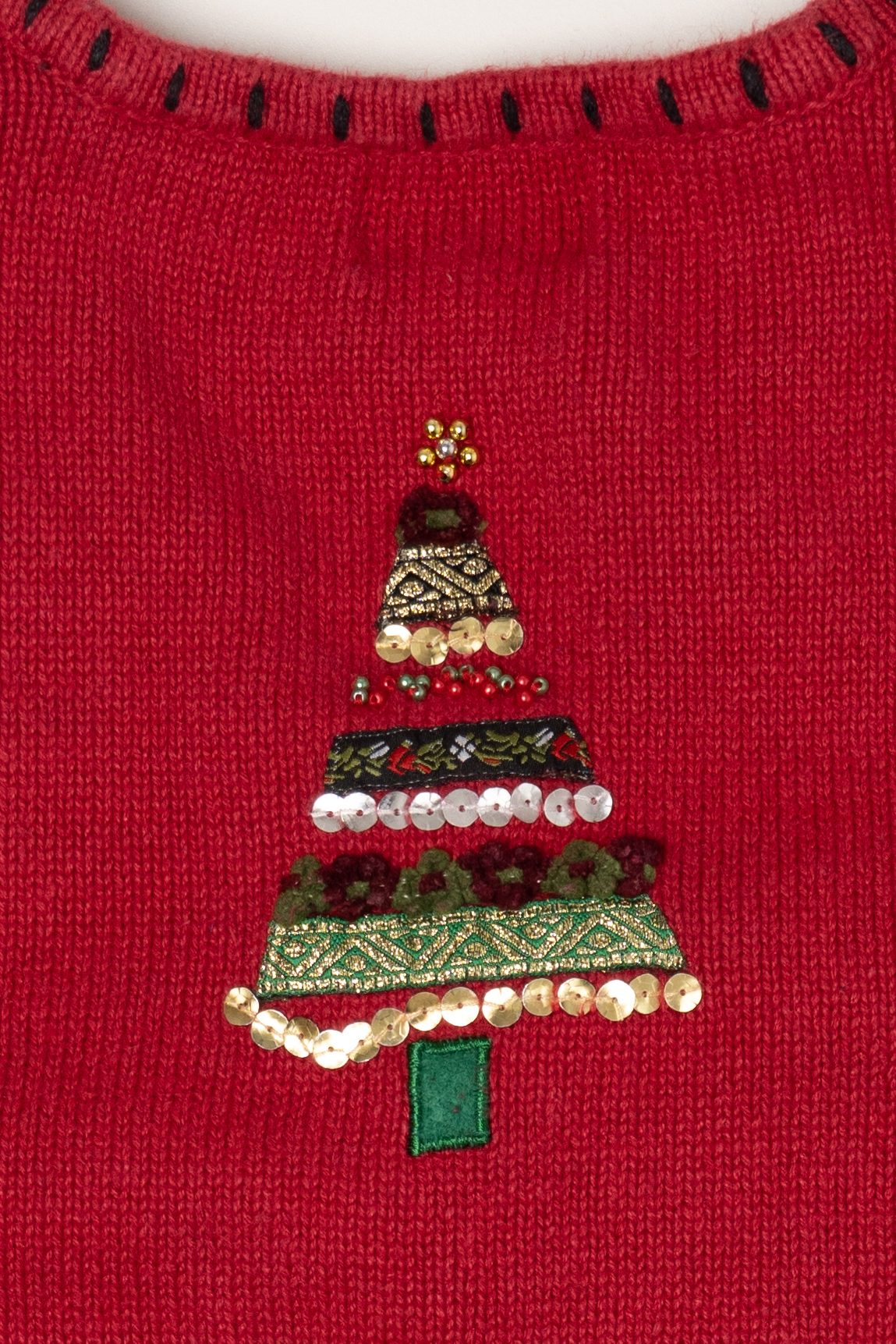 Vintage Red Studio Joy Trees Ugly Christmas Vest (1990s)