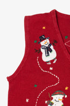 Vintage Red Bobbie Brooks Snowmen Ugly Christmas Vest (1990s)