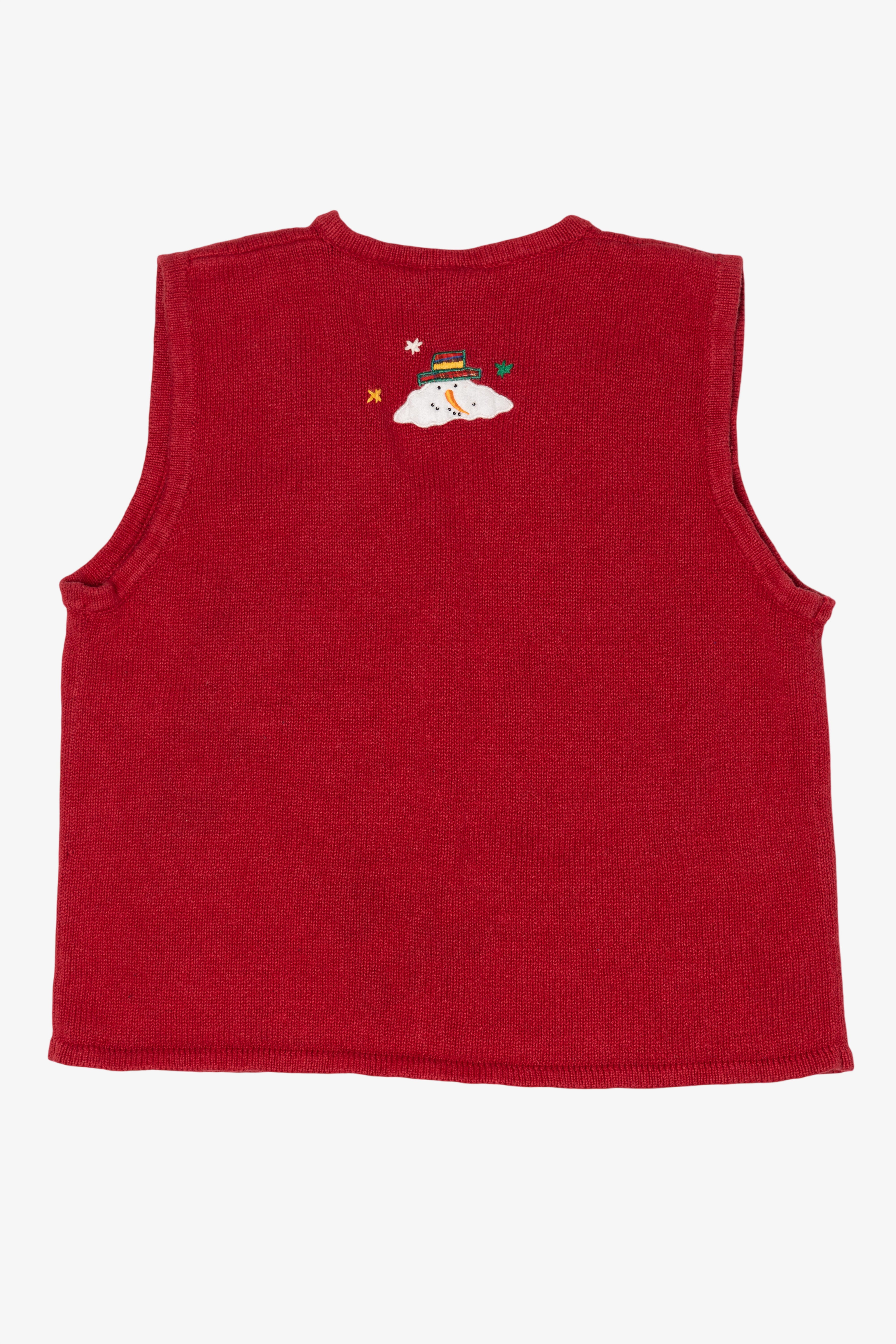 Vintage Red Bobbie Brooks Snowmen Ugly Christmas Vest (1990s)