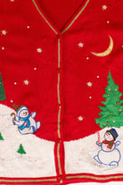 Red Snowmen Ugly Christmas Vest (2000s)