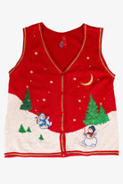 Red Snowmen Ugly Christmas Vest (2000s)